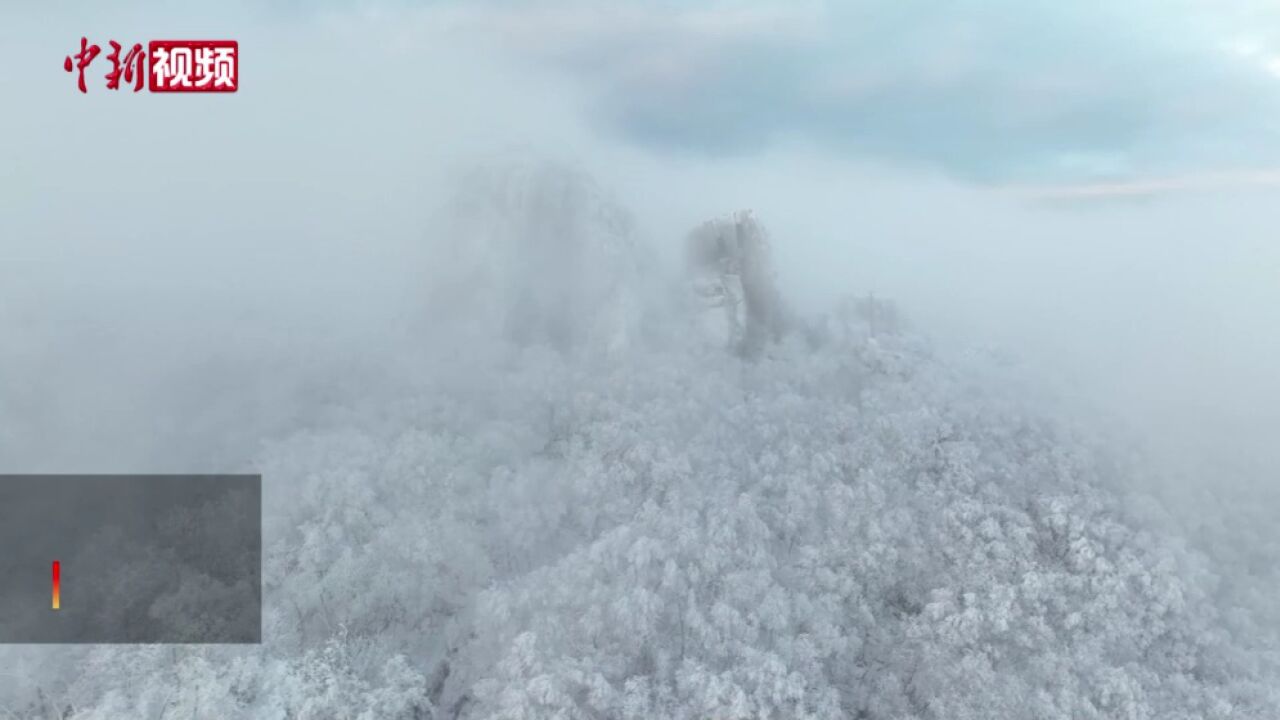 黑龙江双鸭山:晨雾浮雪绕山峦