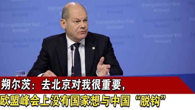 朔尔茨:去北京对我很重要,欧盟峰会上没有国家想与中国“脱钩”