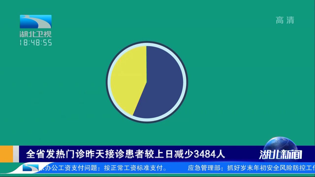 湖北发热门诊昨天接诊患者较上日减少3484人