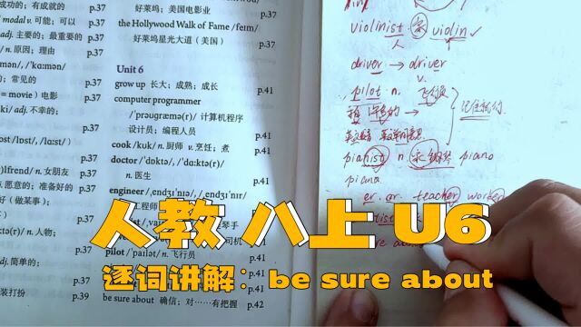 人教版 八上 U6 逐词讲解(十一)be sure about