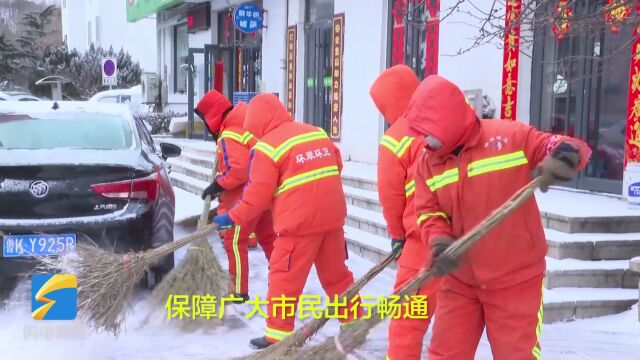 威海:新春迎瑞雪 清雪保畅通