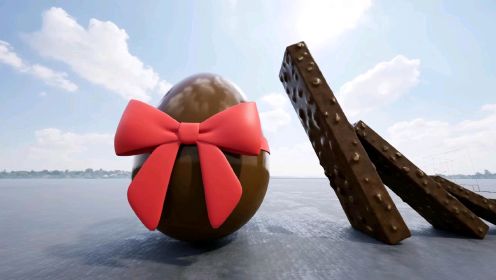 巧克力饼干推倒巧克力球。