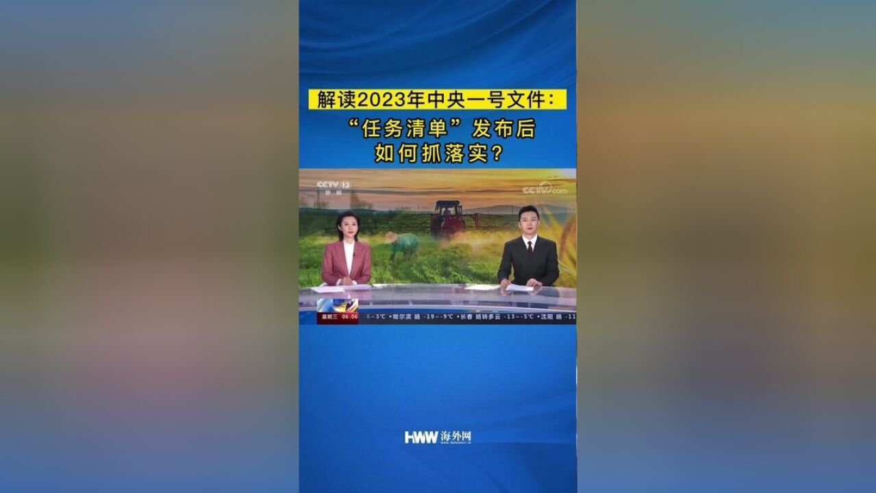 解读2023年中央一号文件:“任务清单”发布后,如何抓落实?