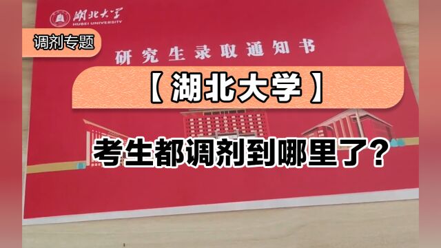 湖北大学考生都调剂到哪里了?