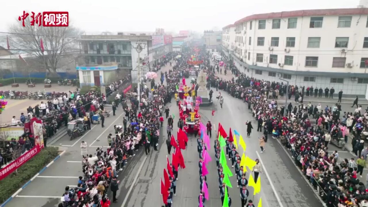 河南安阳殷都古庙会传承千年非遗“抬阁”