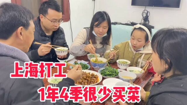 上海打工:1年4季从不买菜,顿顿还能吃上新鲜蔬菜,真会过日子