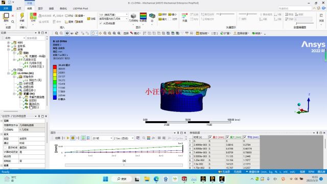 ansys LS DYNA 圆筒的压缩仿真