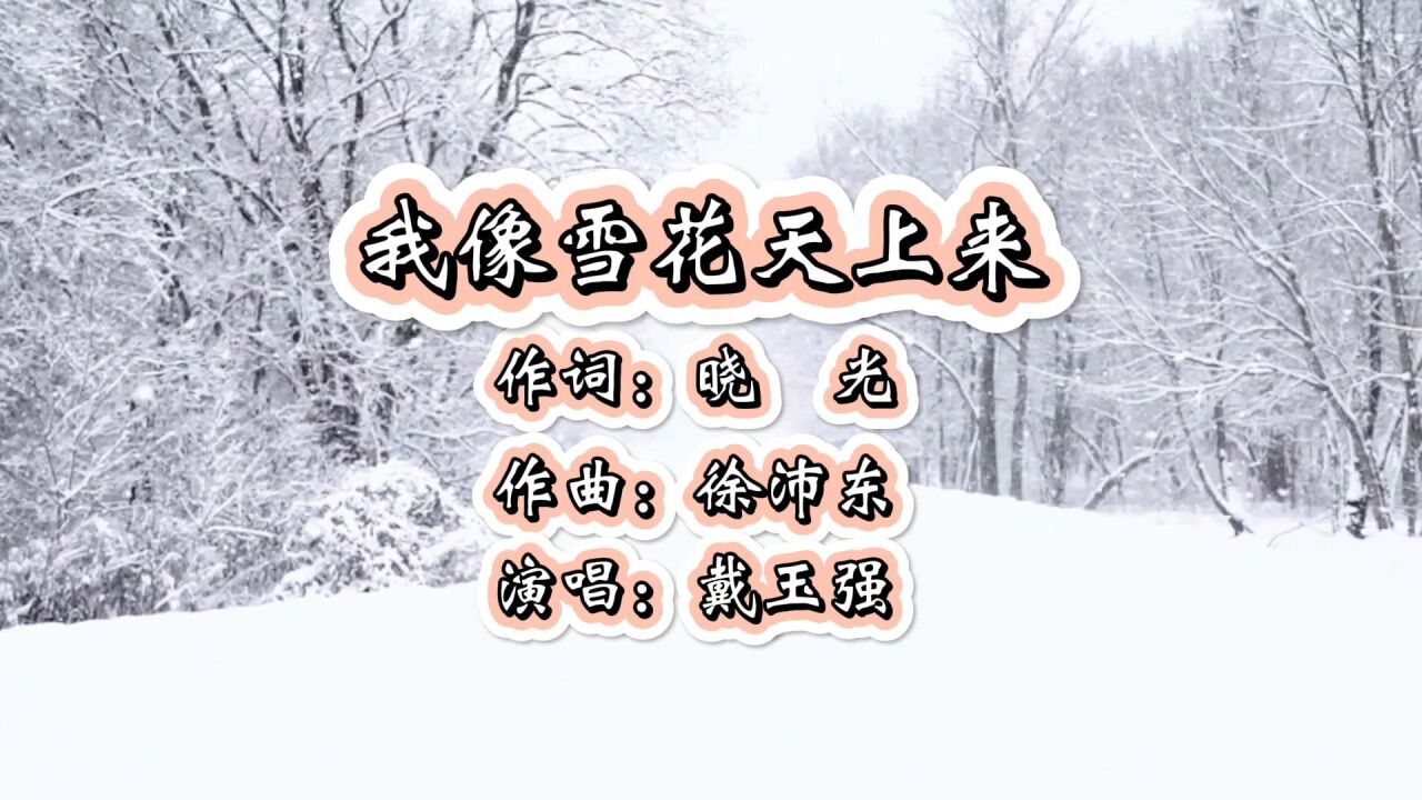 我像雪花天上来 作词:晓光 作曲:徐沛东 演唱:戴玉强