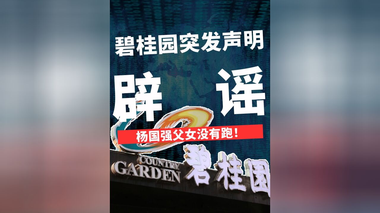 碧桂园创始人父女或已离境?刚刚辟谣!