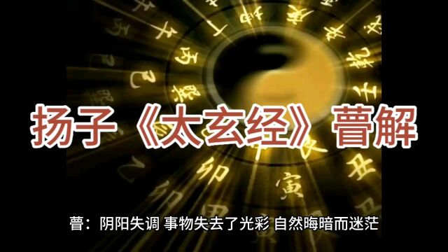 扬子《太玄经》瞢解