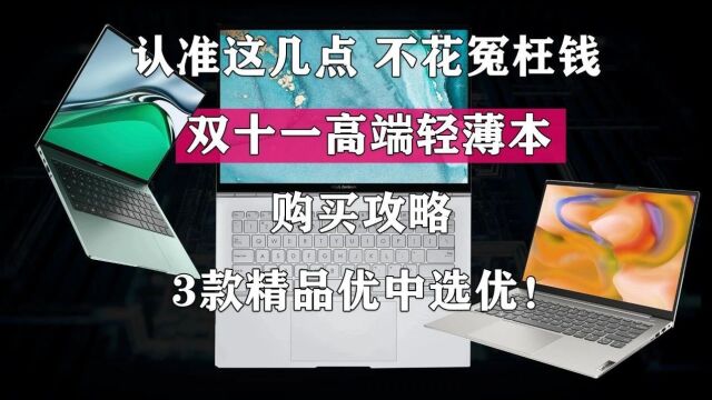 认准这几点 不花冤枉钱!双十一高端轻薄本购买攻略 3款产品优中选优!