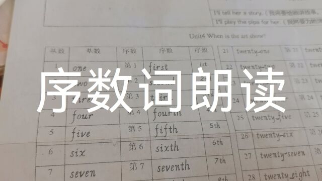 四单元序数词朗读