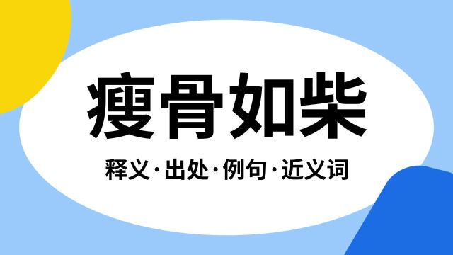 “瘦骨如柴”是什么意思?