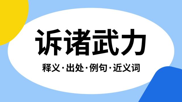 “诉诸武力”是什么意思?