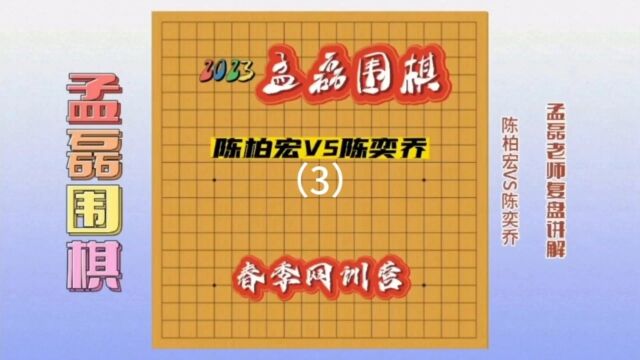 职业棋手教你如何提高棋力陈柏宏VS陈奕乔3孟磊老师复盘讲解