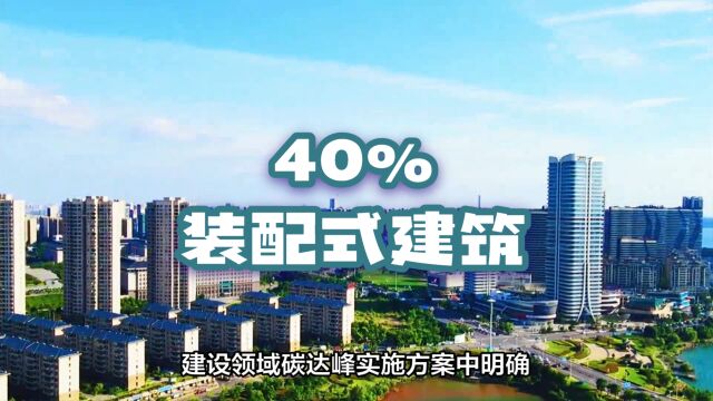 九江市城乡建设领域碳达峰实施方案明确40%装配式建筑