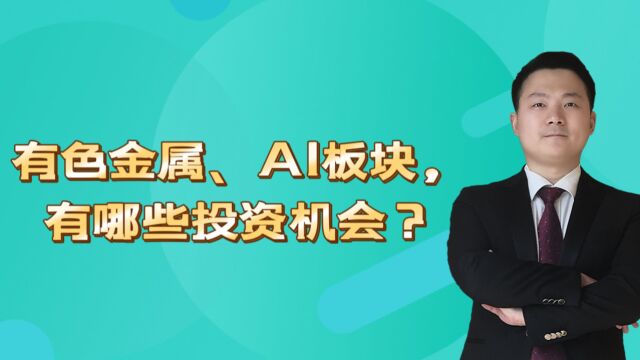 有色金属、AI板块,有哪些投资机会?