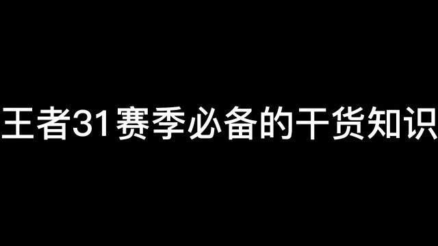 王者31赛季必备的干货知识