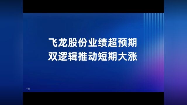 飞龙股份业绩超预期 双逻辑推动短期大涨