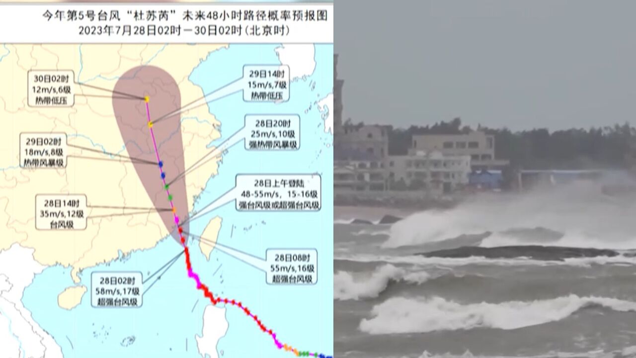 超强台风“杜苏芮”来袭:中心风力达17级 即将于福建一带沿海登陆