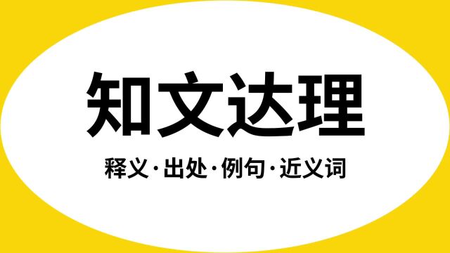 “知文达理”是什么意思?