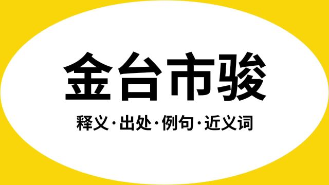 “金台市骏”是什么意思?