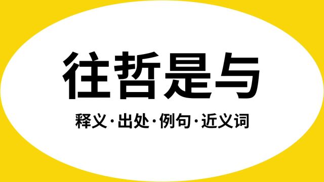 “往哲是与”是什么意思?