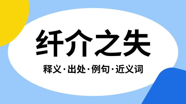 “纤介之失”是什么意思?