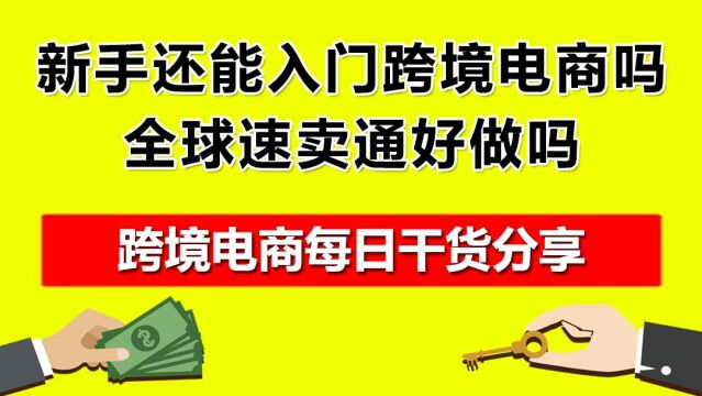 3.新手还能入门跨境电商吗?全球速卖通好做吗?