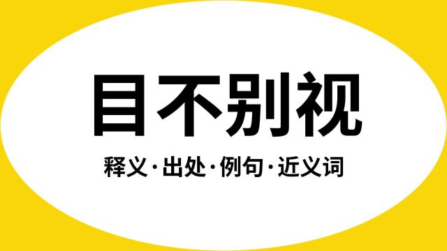 “目不别视”是什么意思?