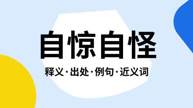 “自惊自怪”是什么意思?