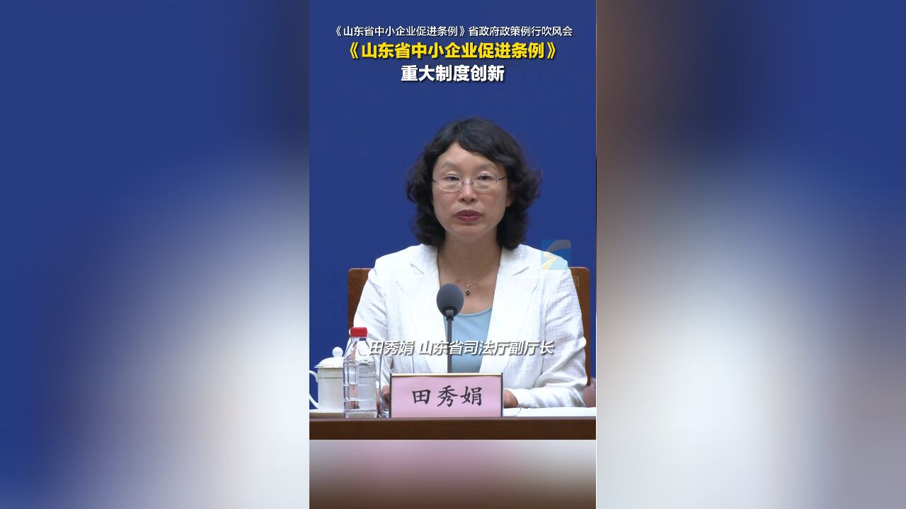 《山东省中小企业促进条例》重大制度创新