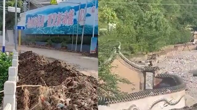 大水冲了龙王庙?洪水过后道路被冲寺庙安然无恙