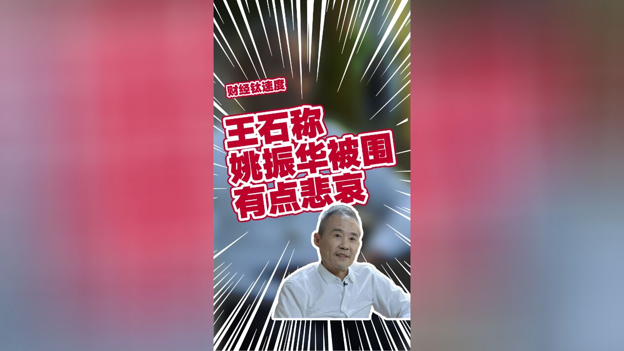 王石称姚振华被围堵有点悲哀,他至少没有躺平