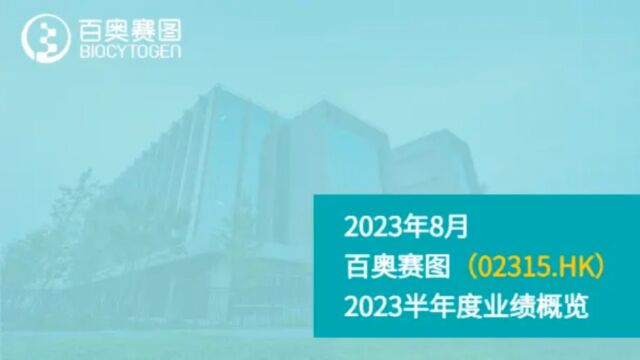 百奥赛图2023半年度业绩报告概览:营收快速增长,全人抗体分子货架构建完成,全面加速全球化合作.