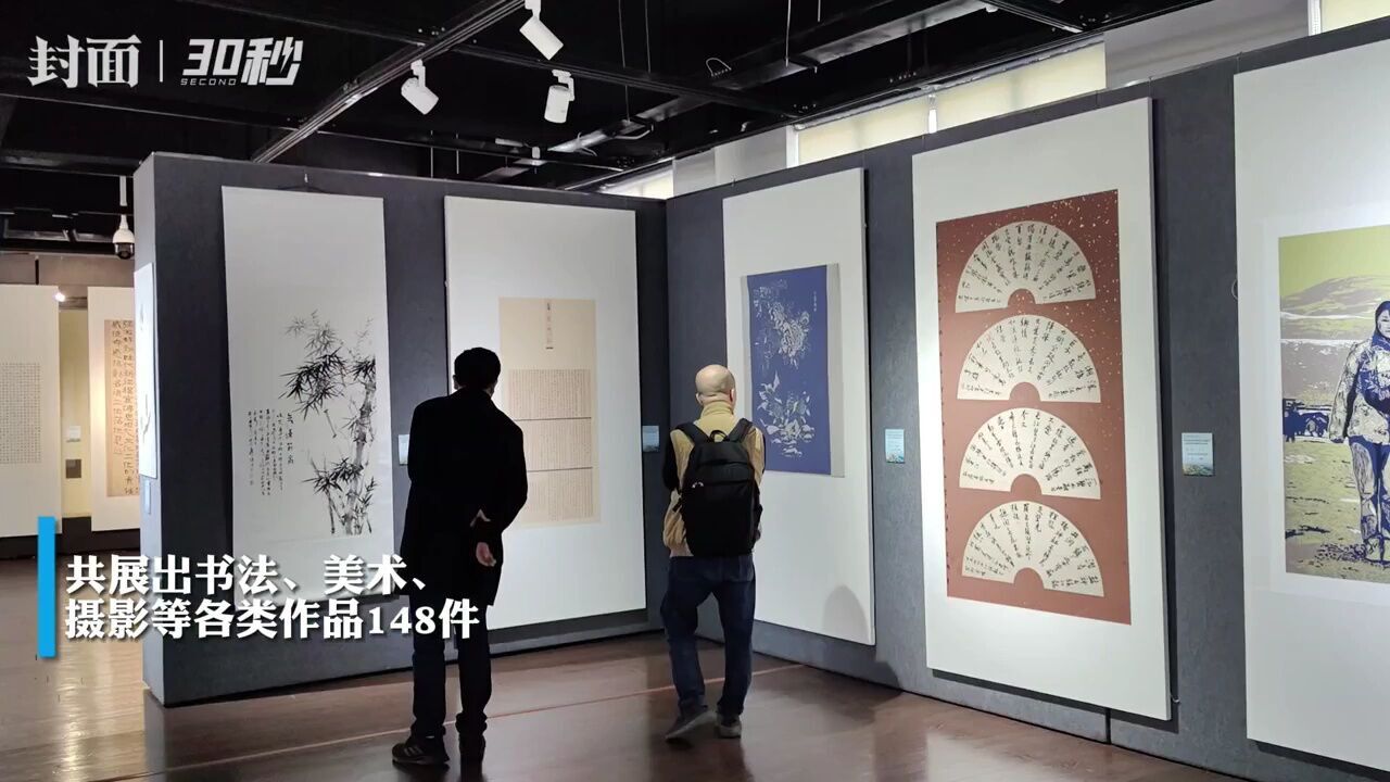 30秒|四川内江创建全国文明城市书法美术摄影作品展开展