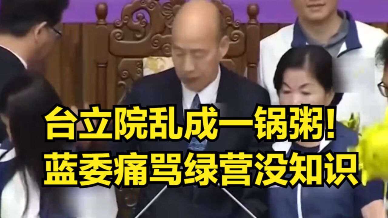 台立院乱成一锅粥!蓝委痛骂绿营扰乱议事:你们民进党就是没知识