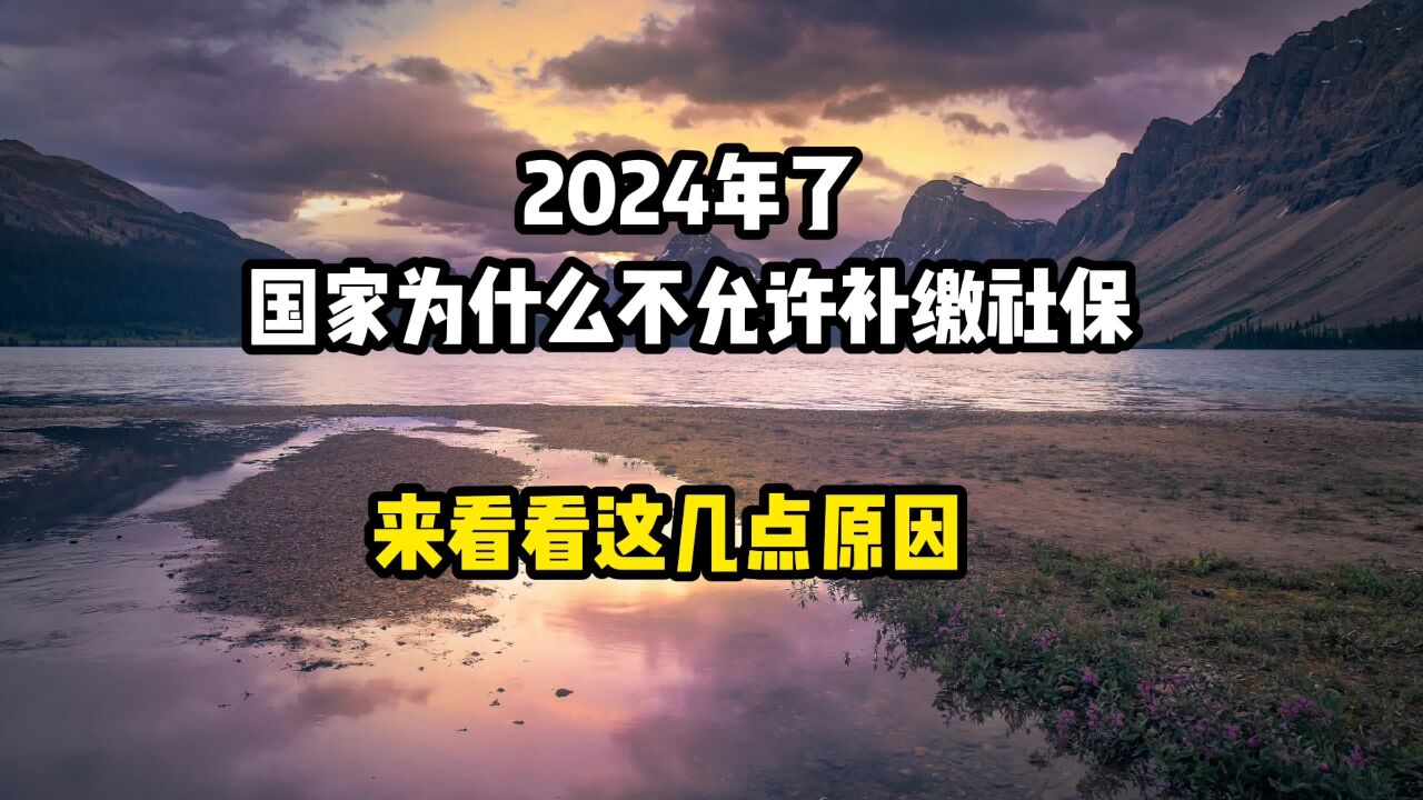 2024年了,国家为什么不允许补缴社保,看看这几点原因