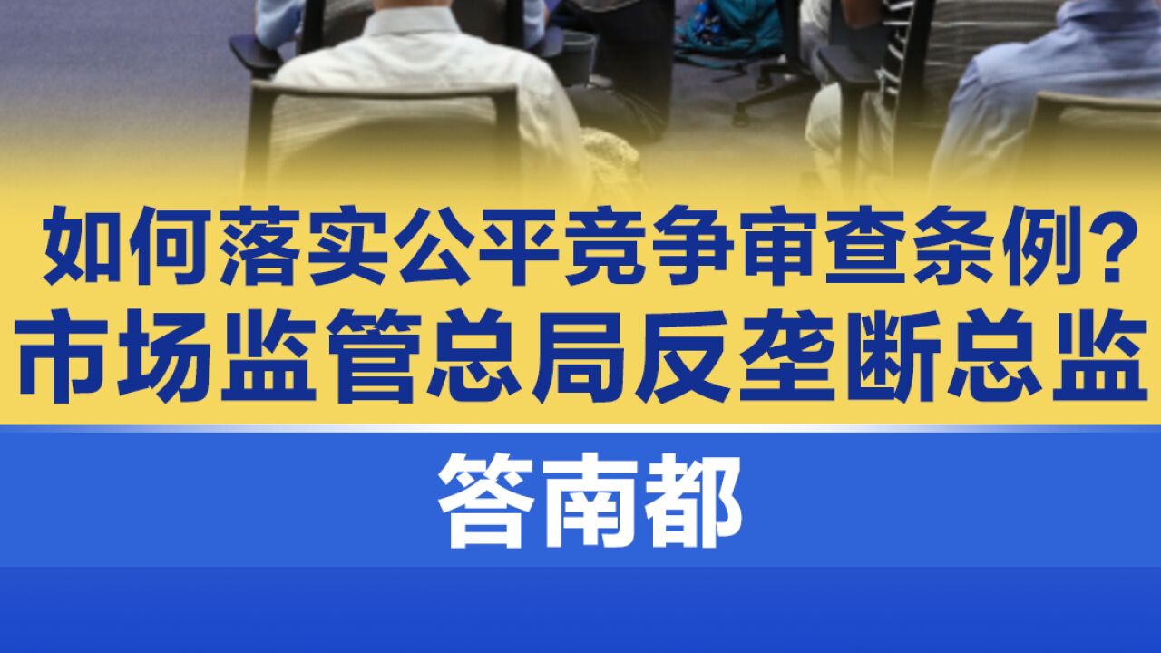 如何落实公平竞争审查条例?市场监管总局反垄断总监答南都