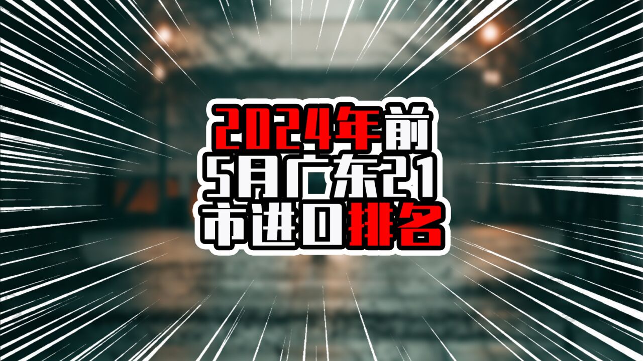 2024年前5月广东21市进口排名,广州负增长,湛江成非珠首位