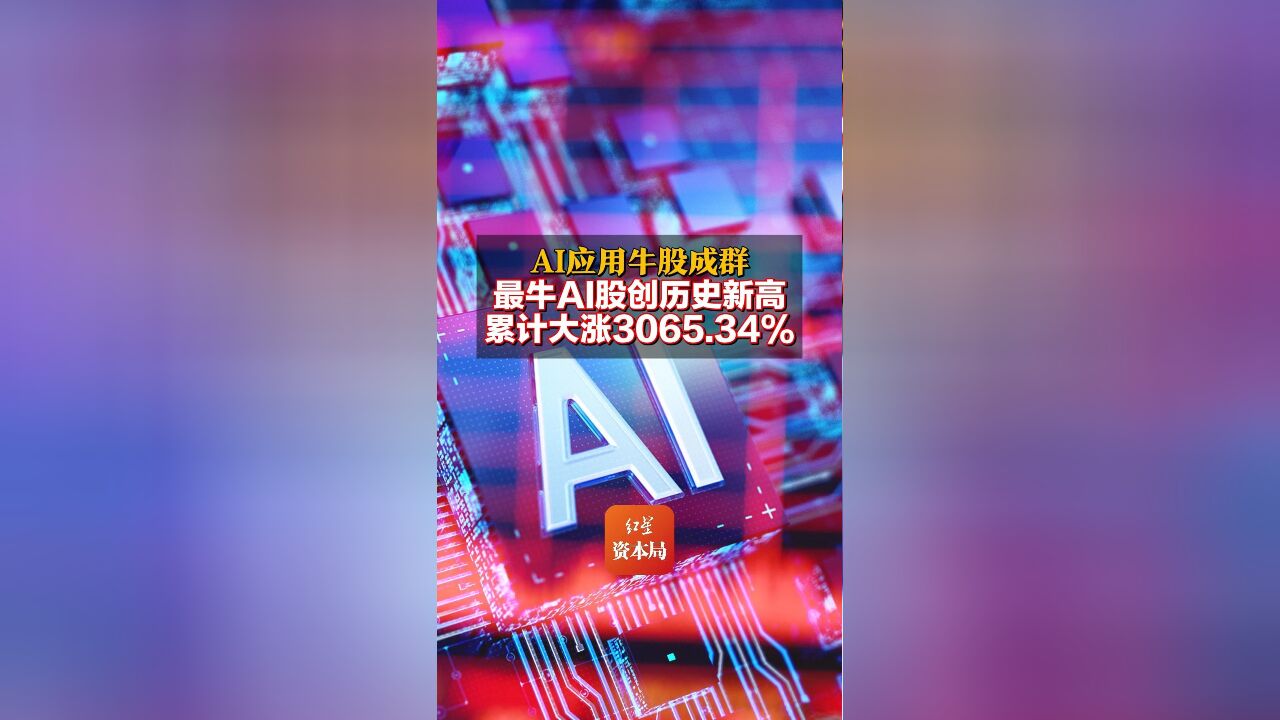 AI应用牛股成群 最牛AI股创历史新高 累计大涨3065.34%