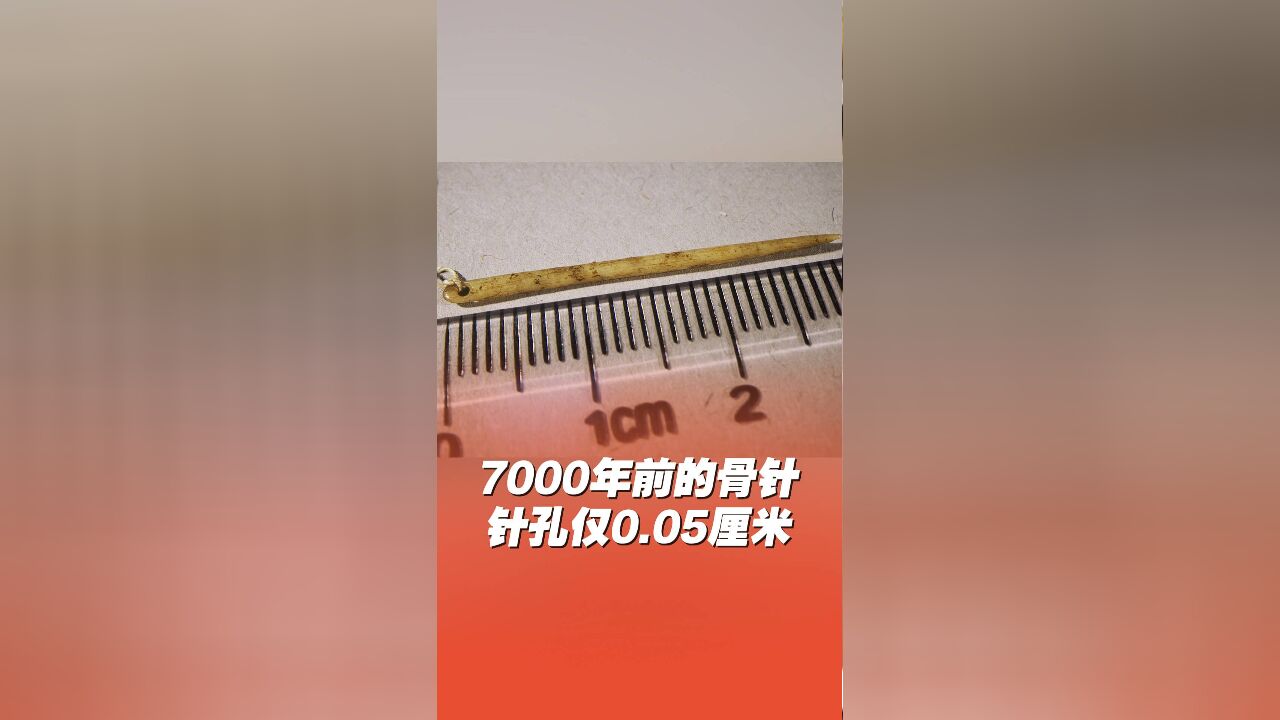 7000年前的骨针针孔仅0.05厘米,可以与今天缝纫用的钢针相媲美!