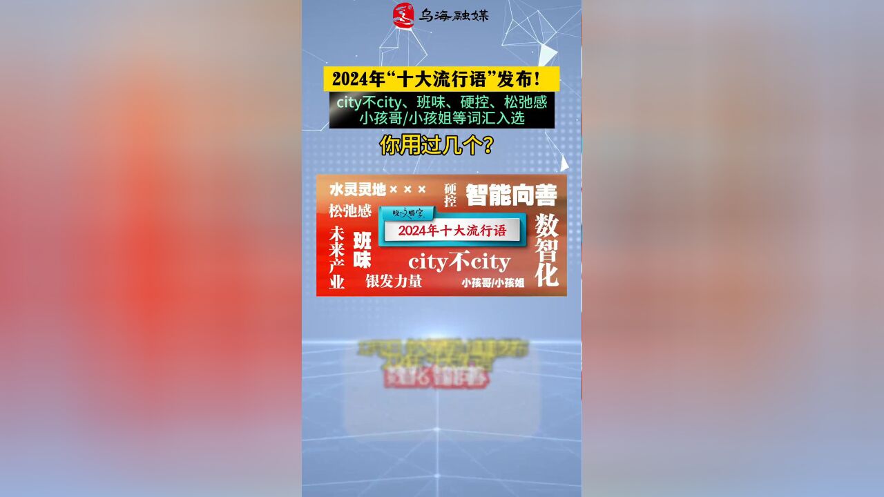 2024年十大流行语发布 你用过几个?