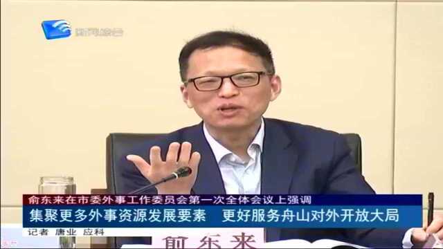 俞东来在市委外事工作委员会第一次全体会议上强调 集聚更多外事资源发展要素 更好服务舟山对外开放大局