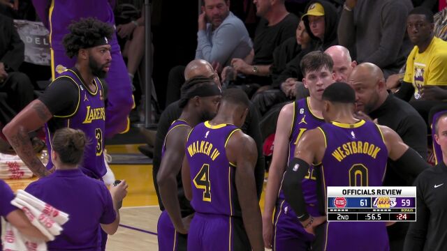 NBA常规赛：活塞vs湖人第2节 中文解说回放