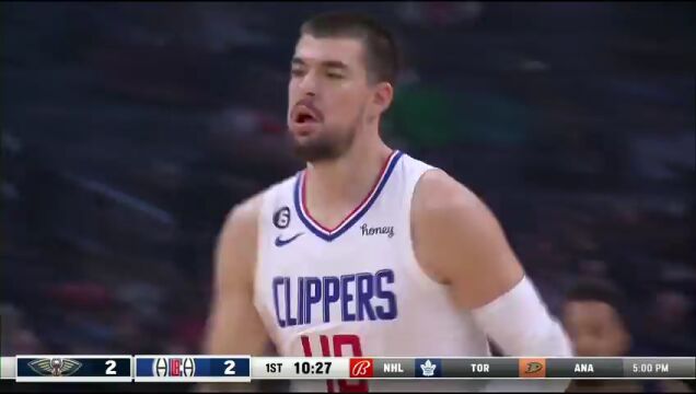 NBA常规赛：鹈鹕vs快船第1节英文原声回放