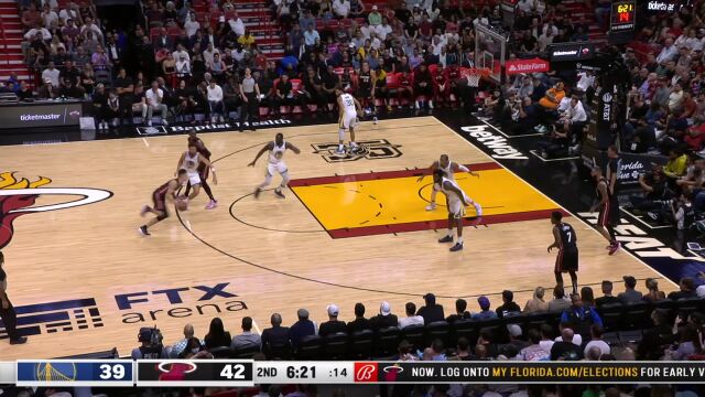 勇士109-116热火 库里空砍23+13+13巴特勒致命中投