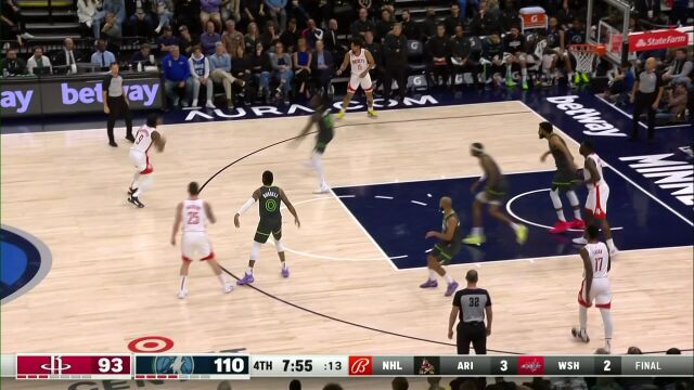 NBA常规赛：火箭vs森林狼第4节英文原声回放