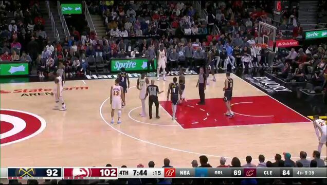 NBA常规赛：掘金vs老鹰第4节英文原声回放