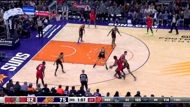 NBA常规赛：开拓者vs太阳中文解说全场回放